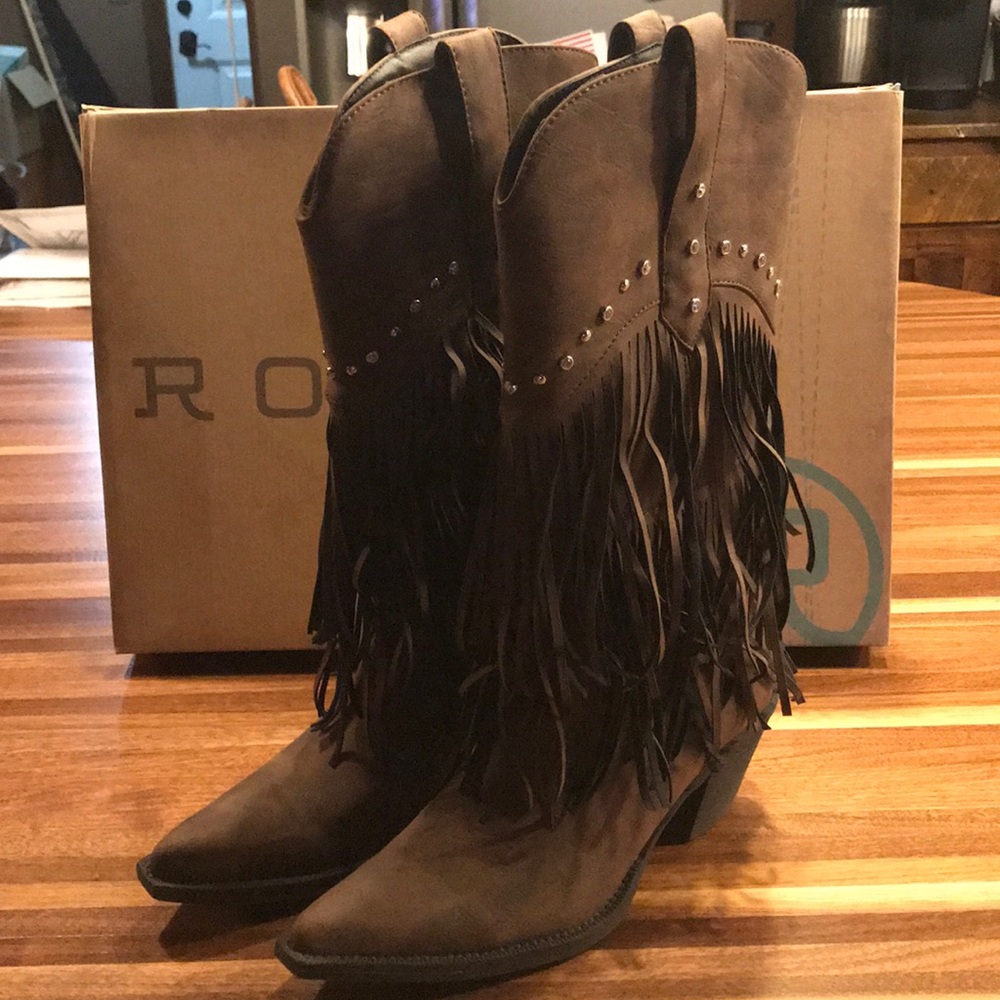 Roper Boots fringe cowboy studded size 7